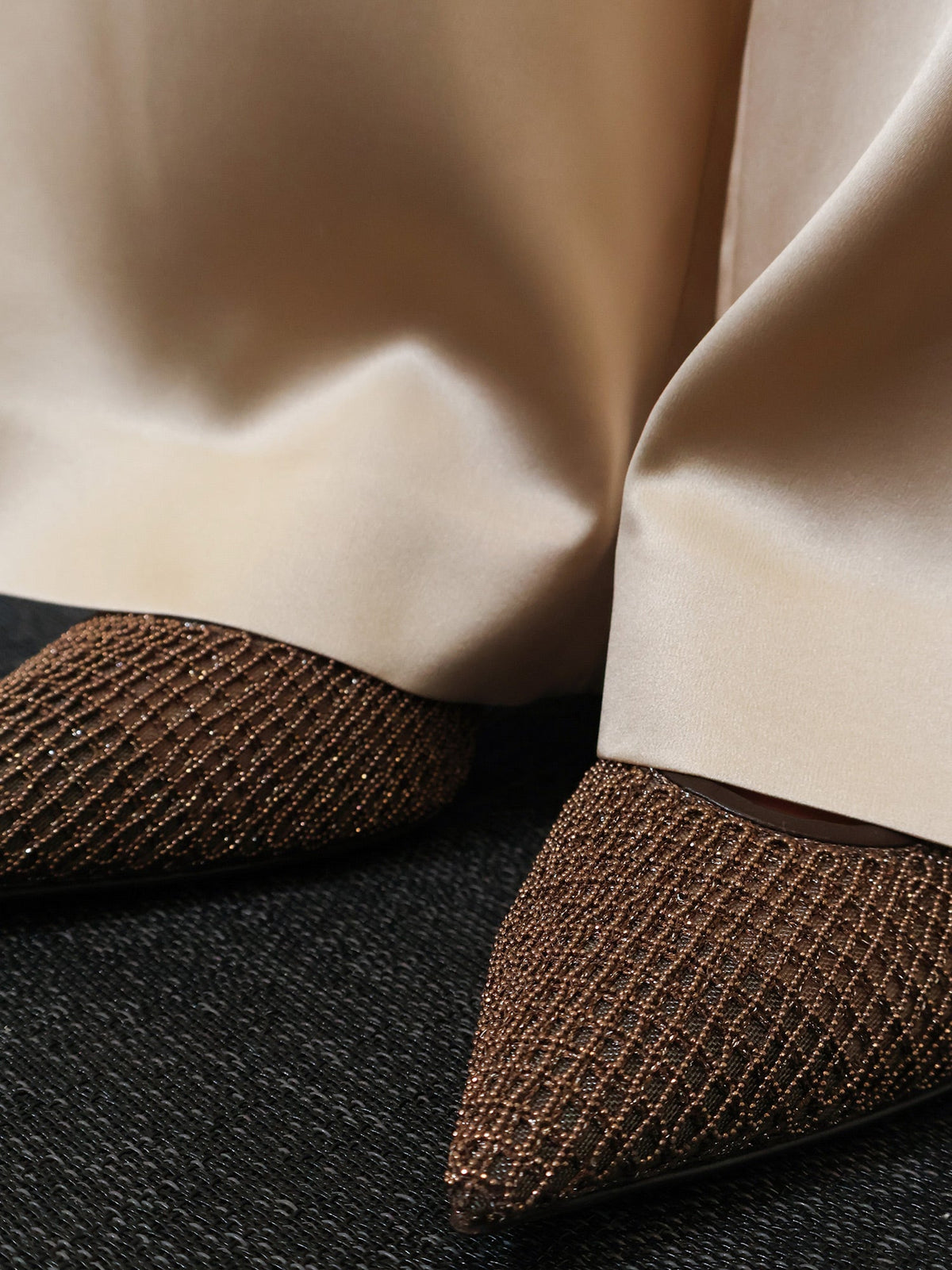 Brunello Cucinelli Leather sandals with Monili detail - Brown Rose Gold