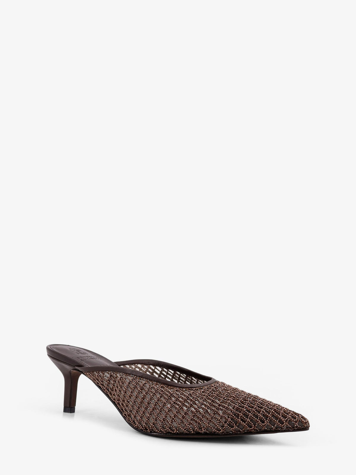 Brunello Cucinelli Leather sandals with Monili detail - Brown Rose Gold