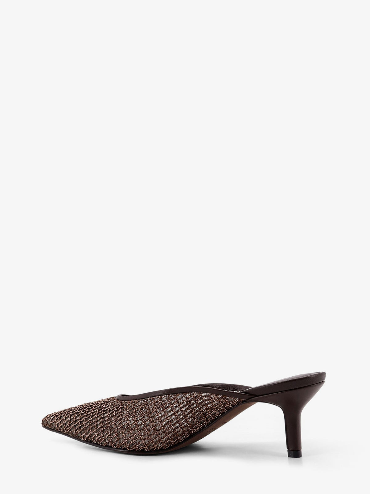 Brunello Cucinelli Leather sandals with Monili detail - Brown Rose Gold