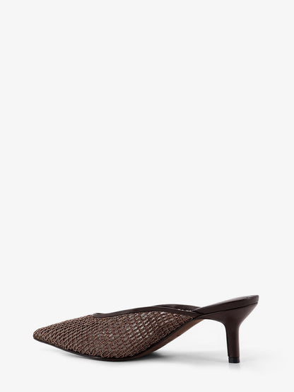 Brunello Cucinelli Leather sandals with Monili detail - Brown Rose Gold