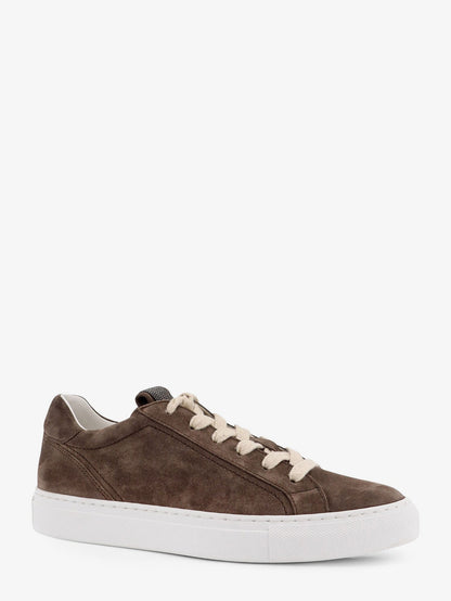 Brunello Cucinelli Suede sneakers with Monili detail - Peat