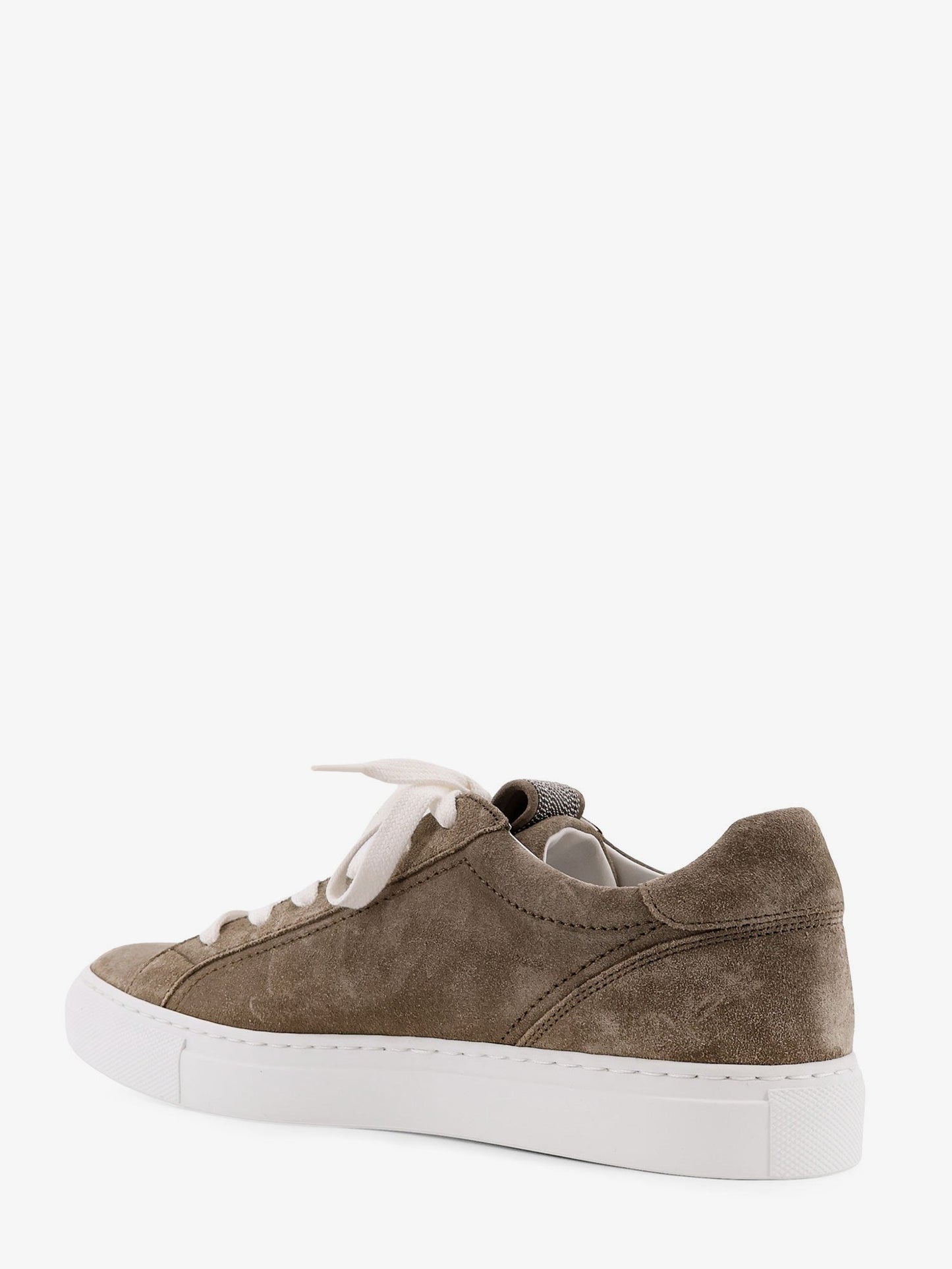 Brunello Cucinelli Suede Sneakers With Monili Detail