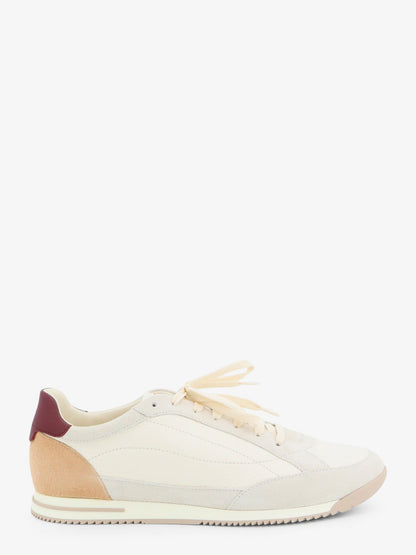 Brunello Cucinelli Leather sneakers with suede inserts - Bianco
