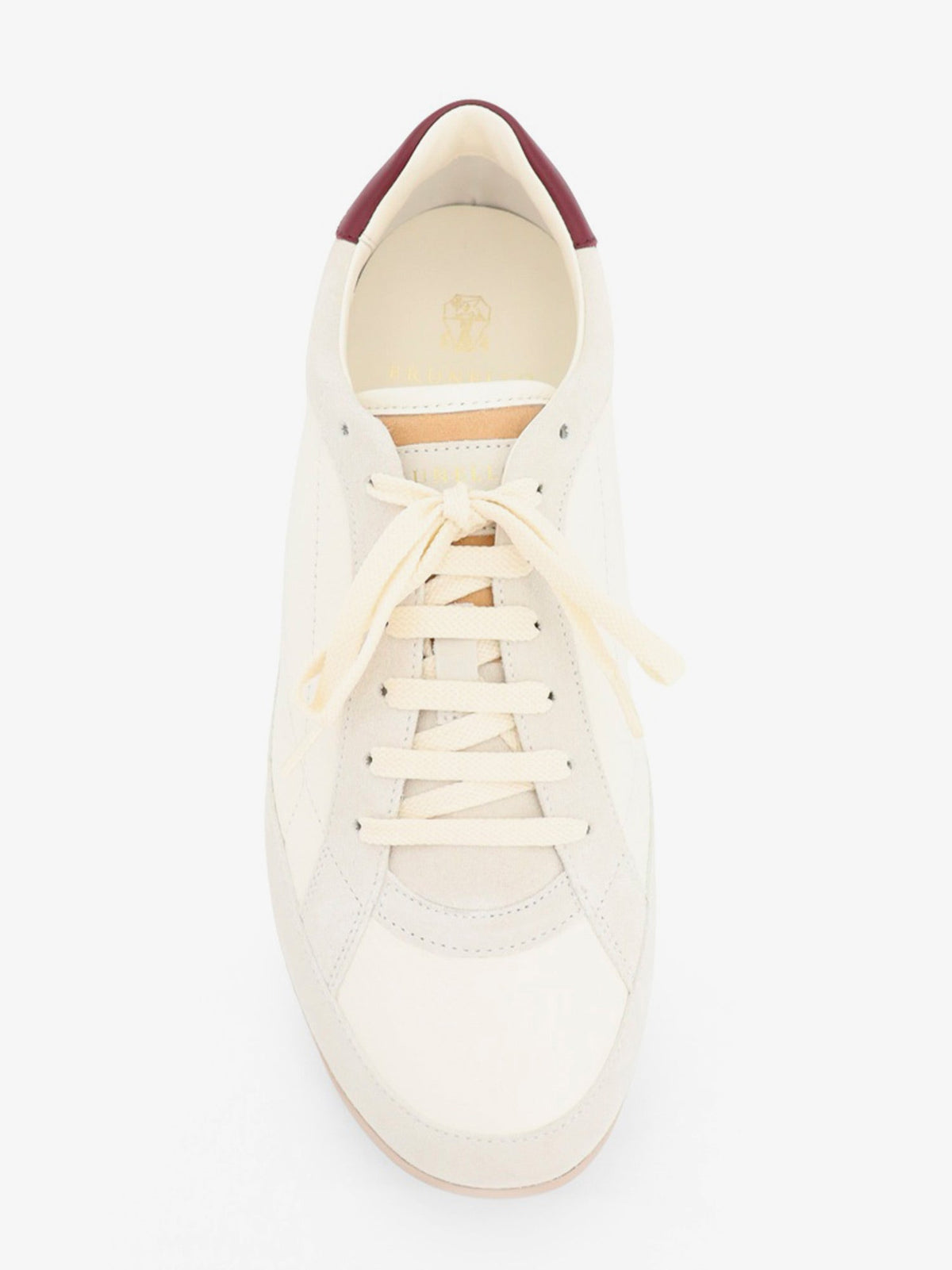 Brunello Cucinelli Leather sneakers with suede inserts - Bianco
