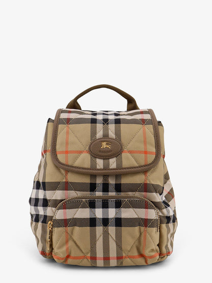Burberry Horseshoe Nylon Backpack With Check Pattern