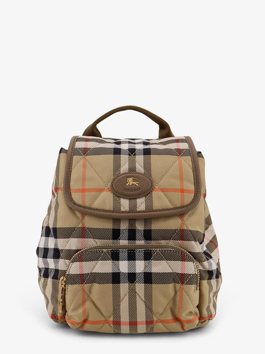 Burberry Horseshoe Nylon Backpack With Check Pattern
