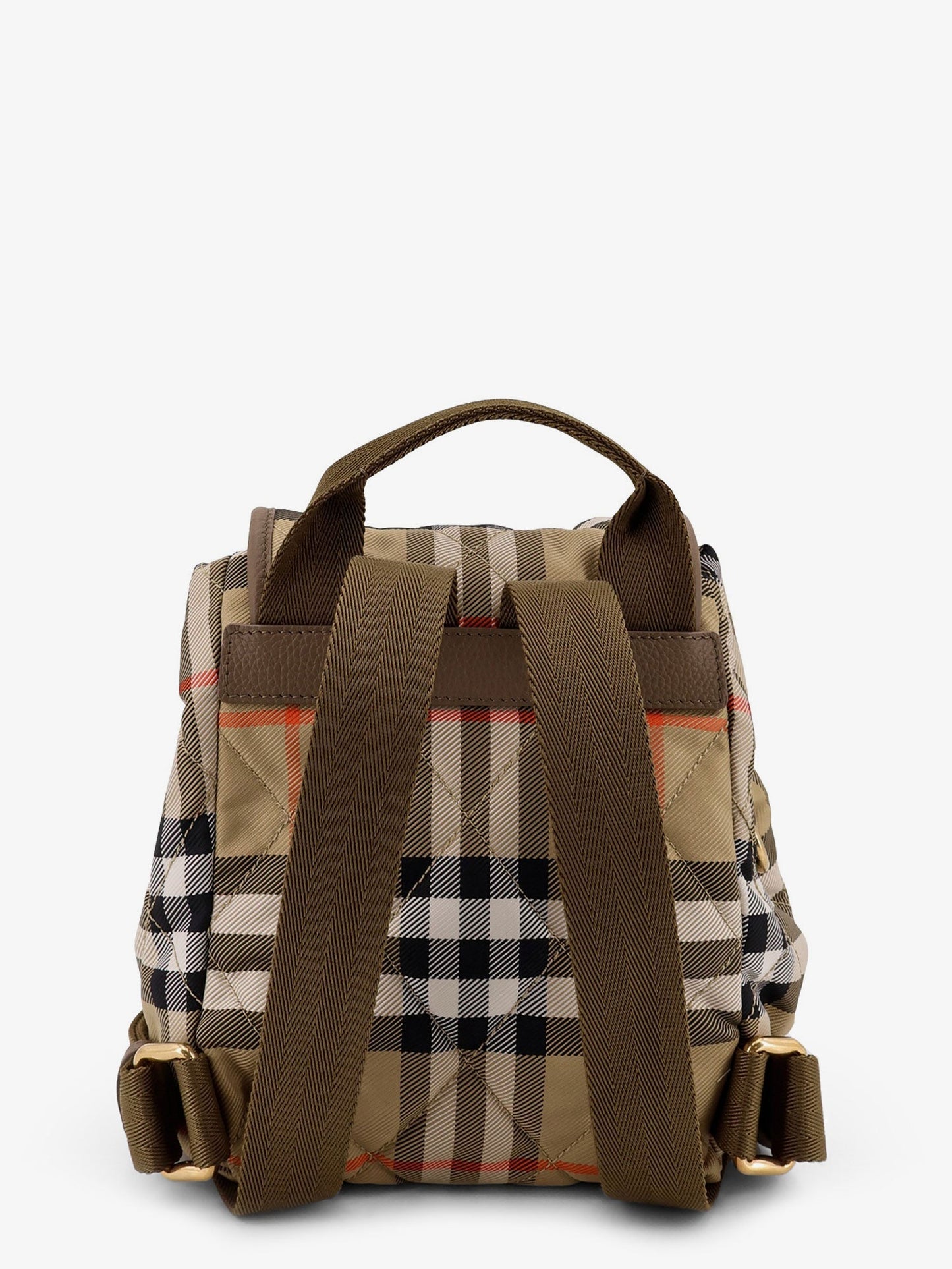 Burberry Horseshoe Nylon Backpack With Check Pattern