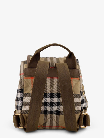 Burberry Horseshoe Nylon Backpack With Check Pattern