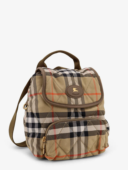 Burberry Horseshoe Nylon Backpack With Check Pattern