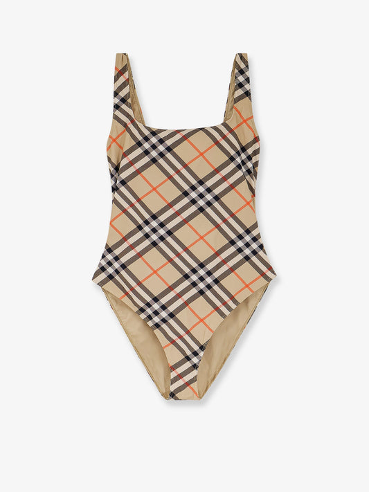 Burberry Nylon One Piece Swimsuit With Check Print