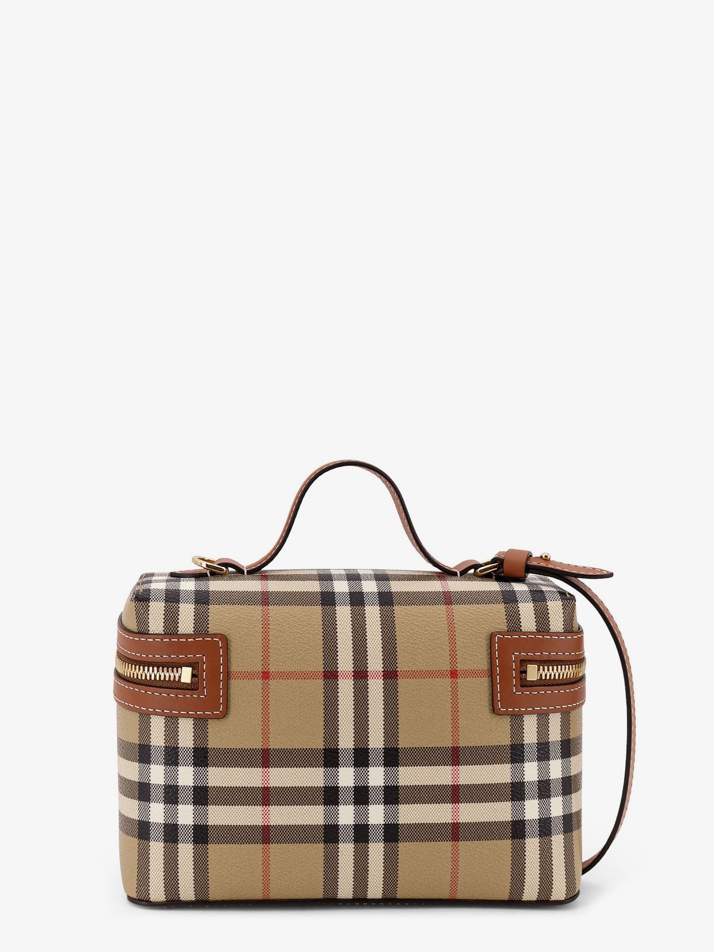 Burberry Vanity Check Coated Canvas Crossbody Bag With Check Pattern