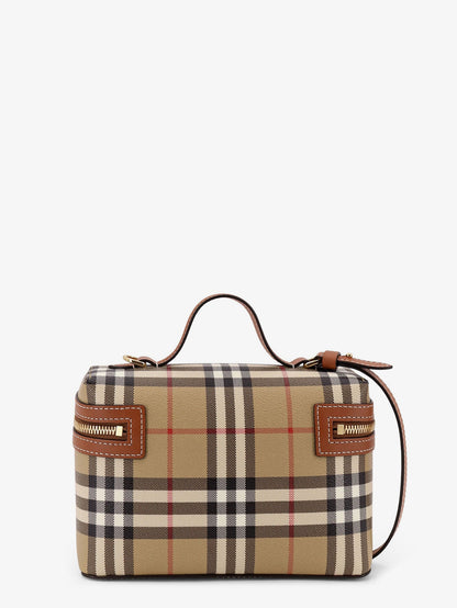 Burberry Vanity Check Coated Canvas Crossbody Bag With Check Pattern