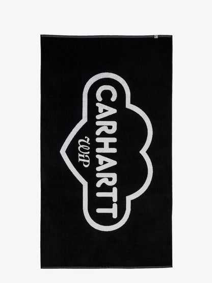 Carhartt WIP Cotton beach towel with front logo print - Blackwhite