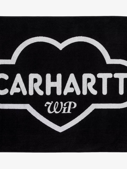 Carhartt WIP Cotton beach towel with front logo print - Blackwhite