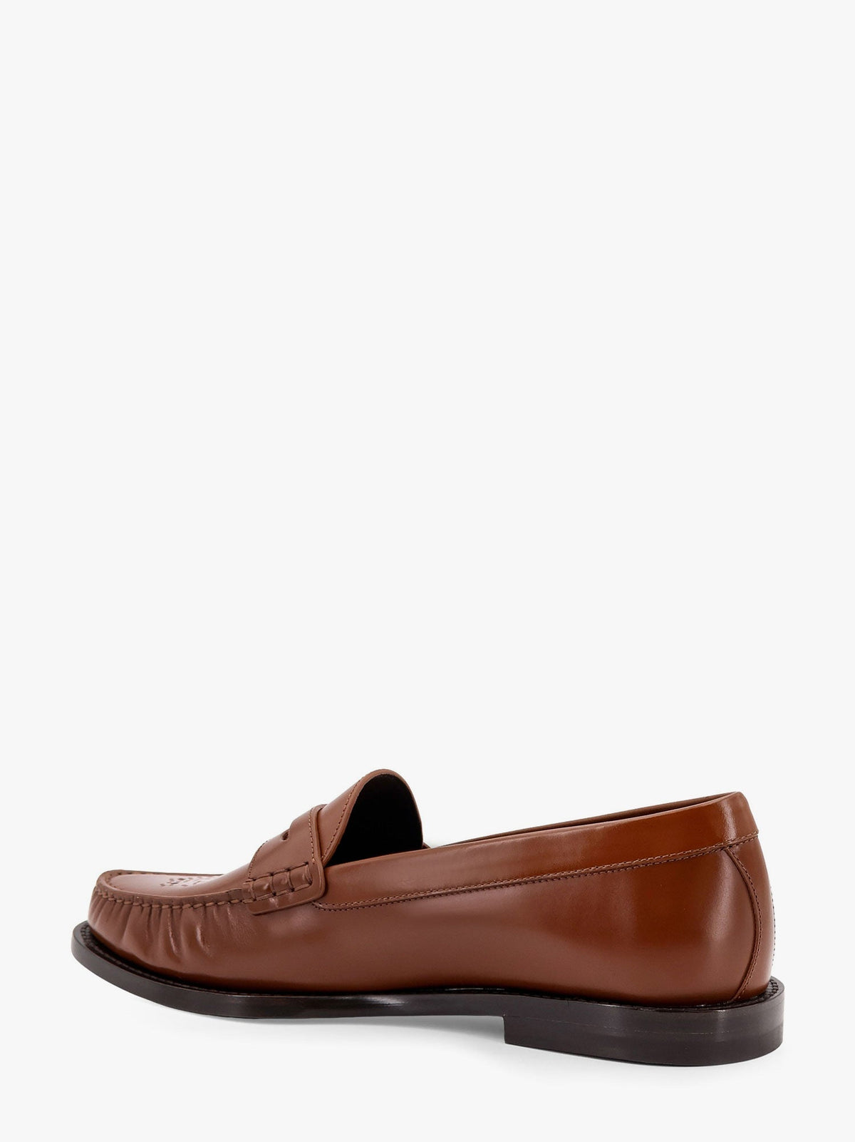 Celine Vivienne leather loafer with perforated triomphe logo - Marrone