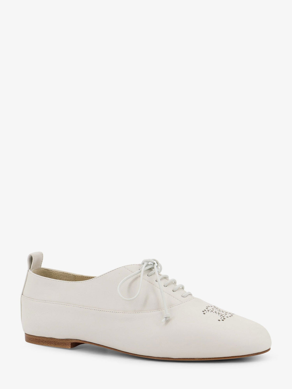 Celine Triomphe Richelieu leather lace-up shoe - Arctic White