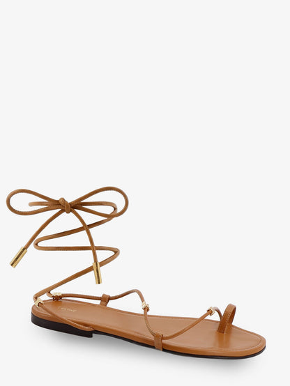 Celine Leather sandals with metal Triomphe logo - Sahara