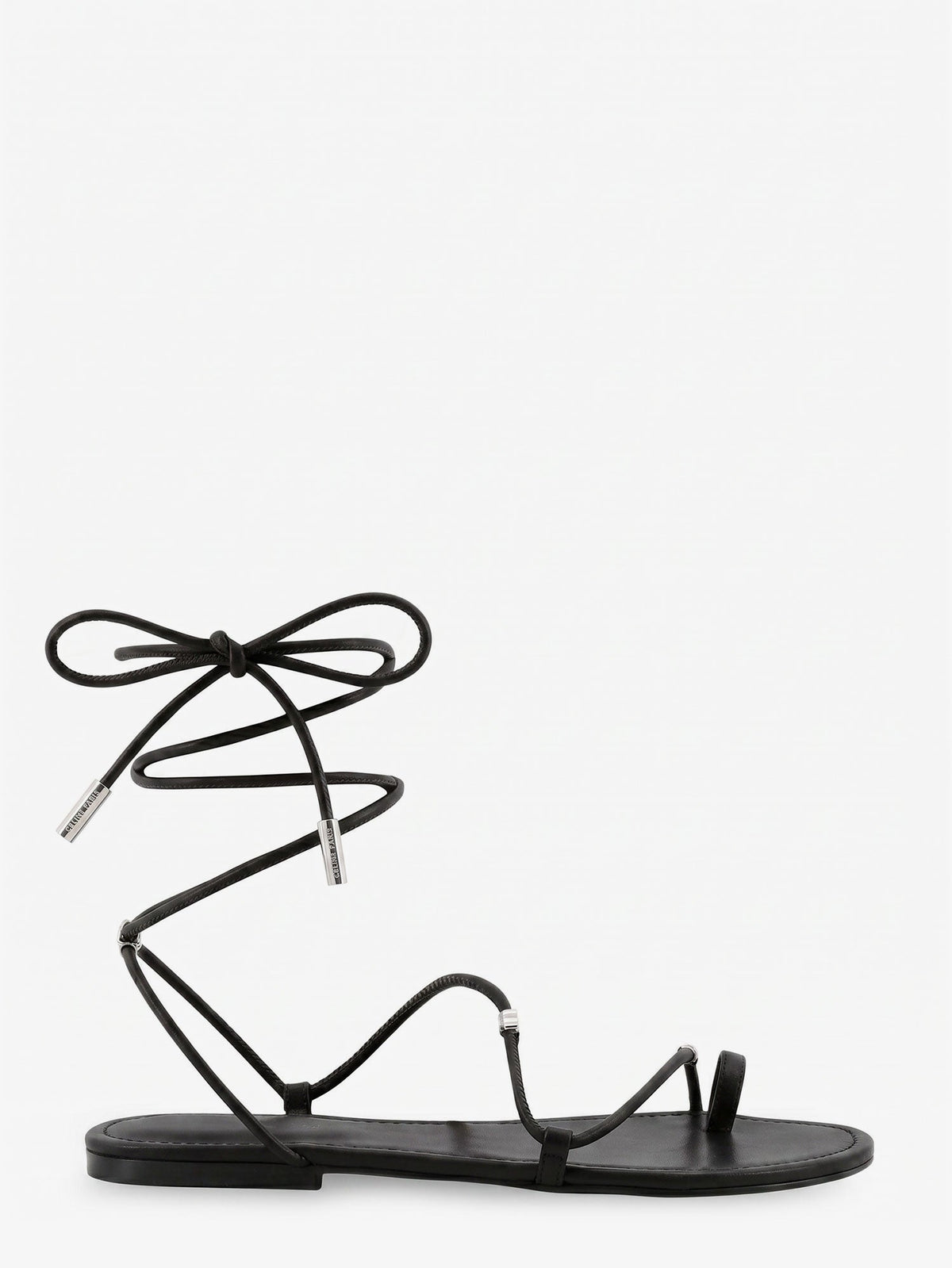Celine Leather sandals with metal Triomphe logo - Black