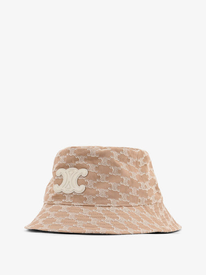 Celine Cotton hat with Triomphe logo all-over - Praline