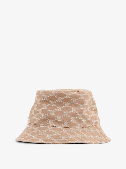 Celine Cotton hat with Triomphe logo all-over - Praline