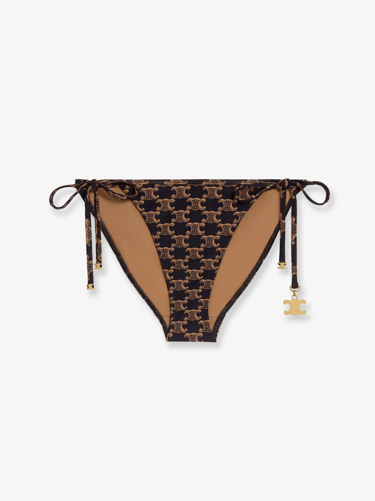 Celine Jersey bikini bottom with monogram print - Toffeebrown
