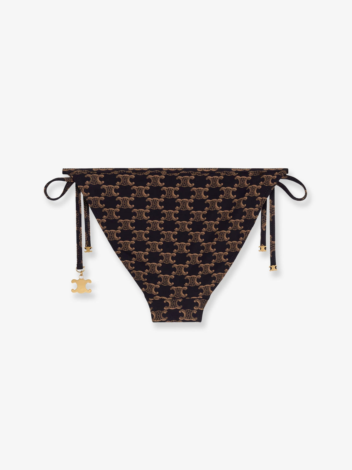 Celine Jersey bikini bottom with monogram print - Toffeebrown