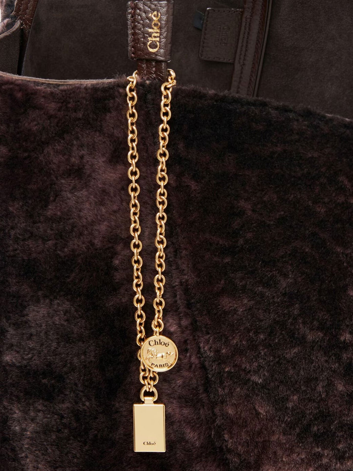 Chloe' Spin Shearling Shoulder Bag