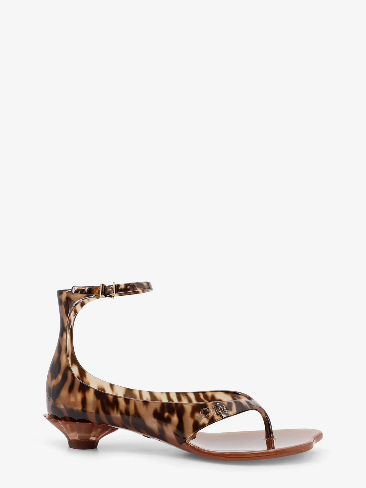 Chloe' Jelly Tpu Sandals With Animal Print