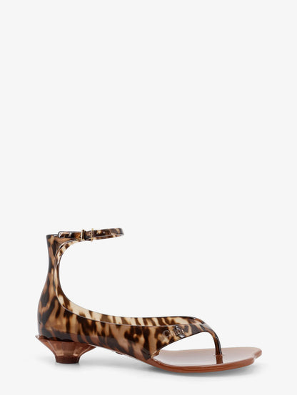 Chloe' Jelly Tpu Sandals With Animal Print