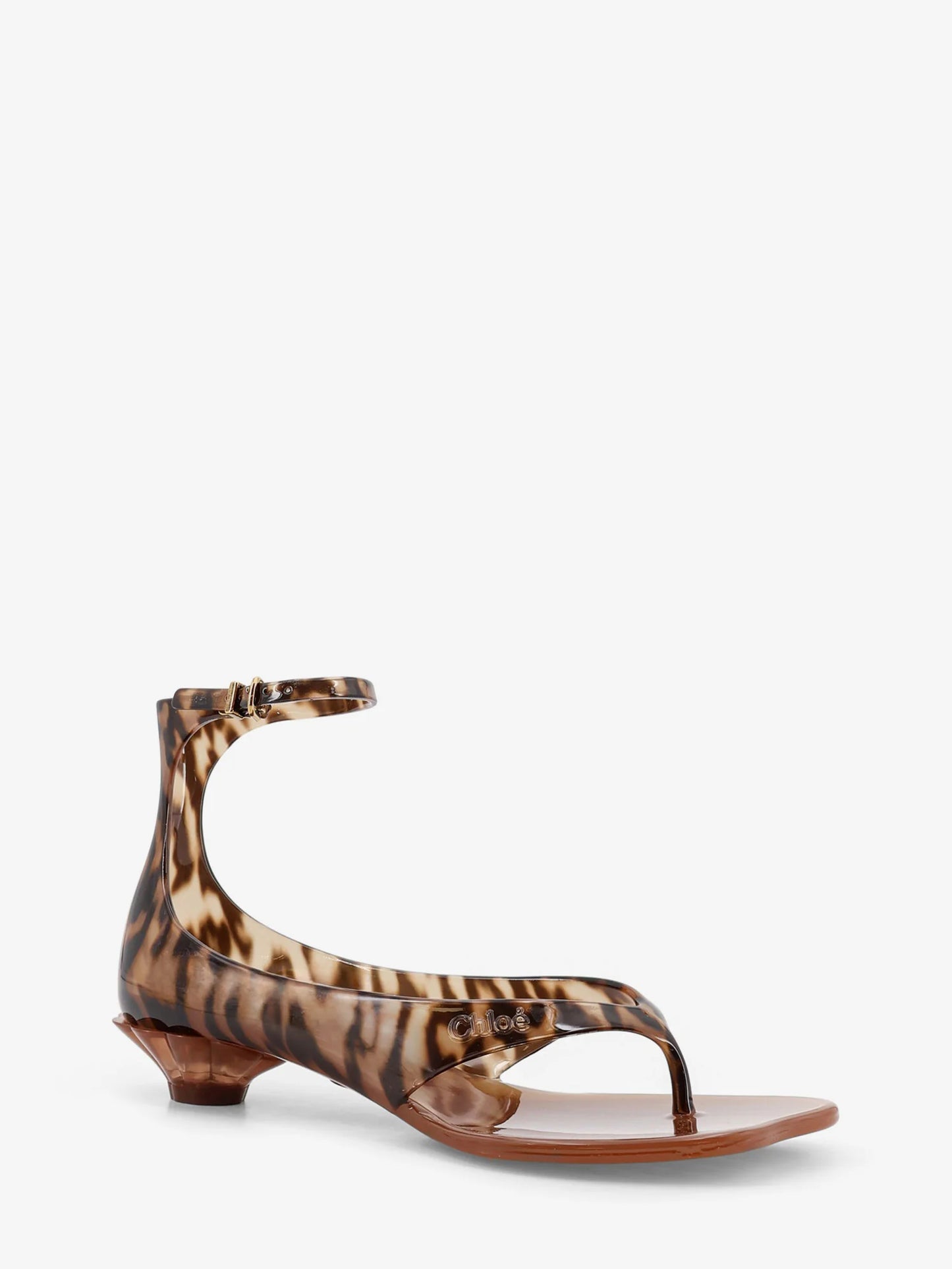 Chloe' Jelly Tpu Sandals With Animal Print