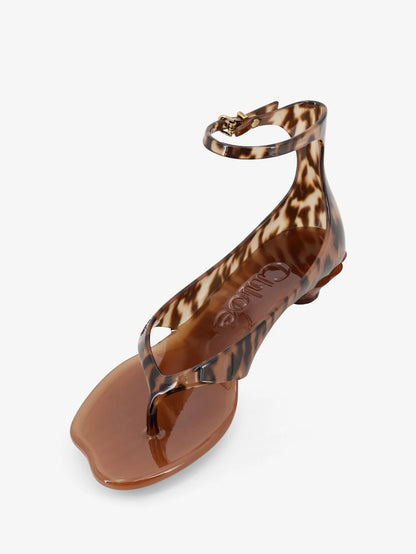 Chloe' Jelly Tpu Sandals With Animal Print