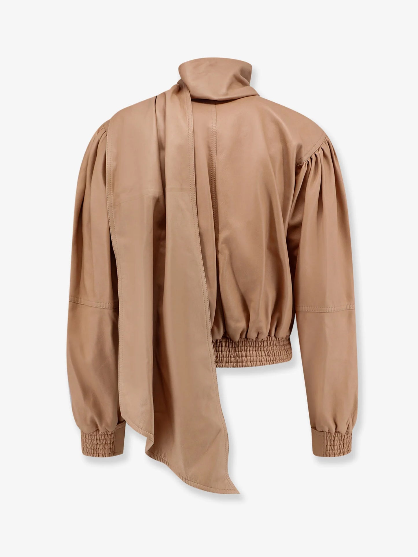 CHLOE' - Leather Jacket with stitched profiles