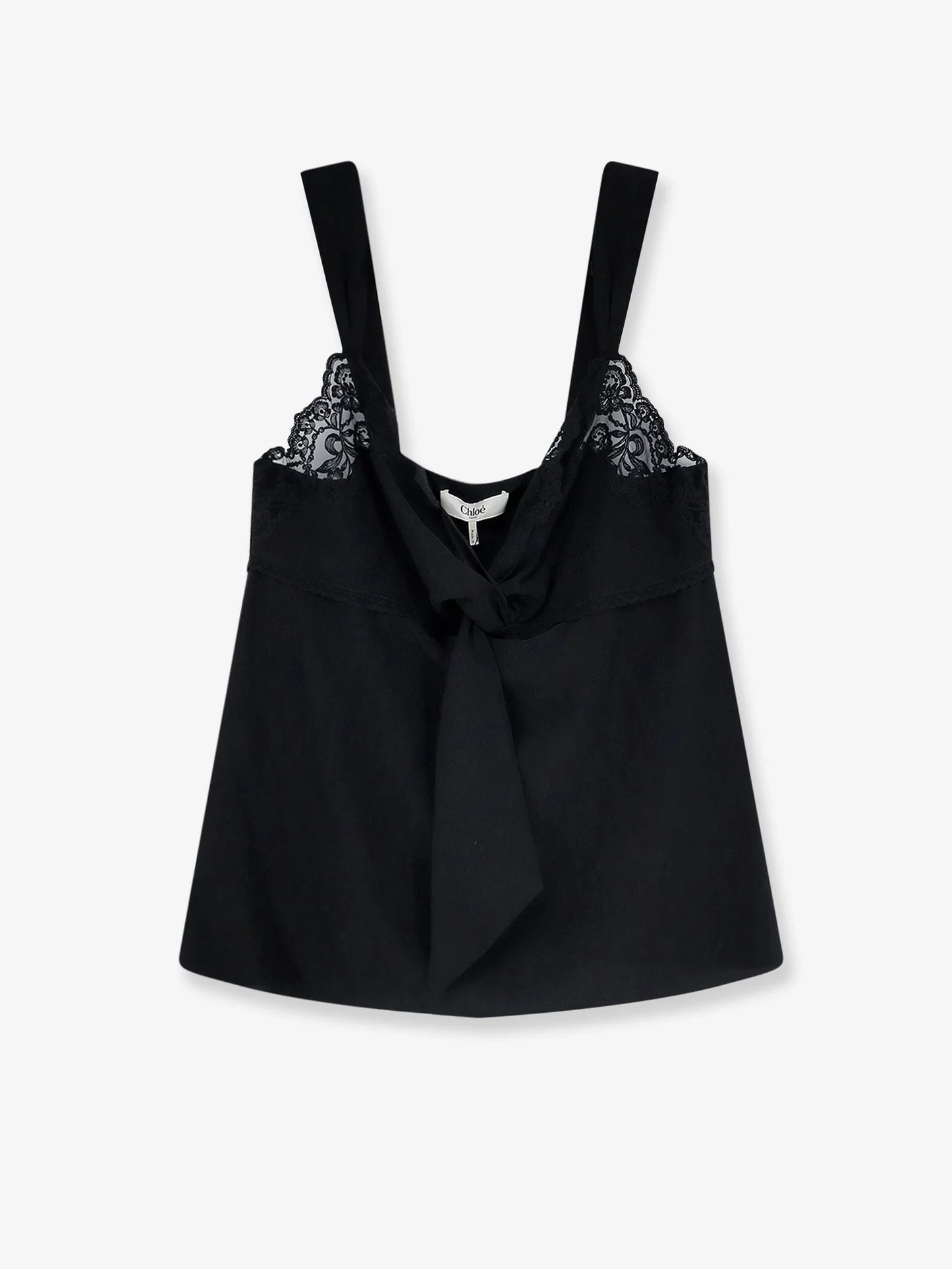 CHLOE' - Silk top with lace profile