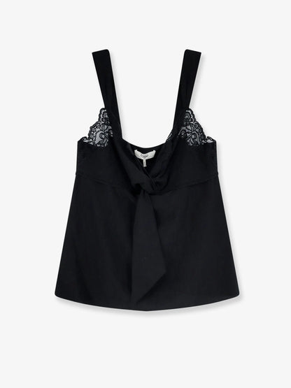 CHLOE' - Silk top with lace profile