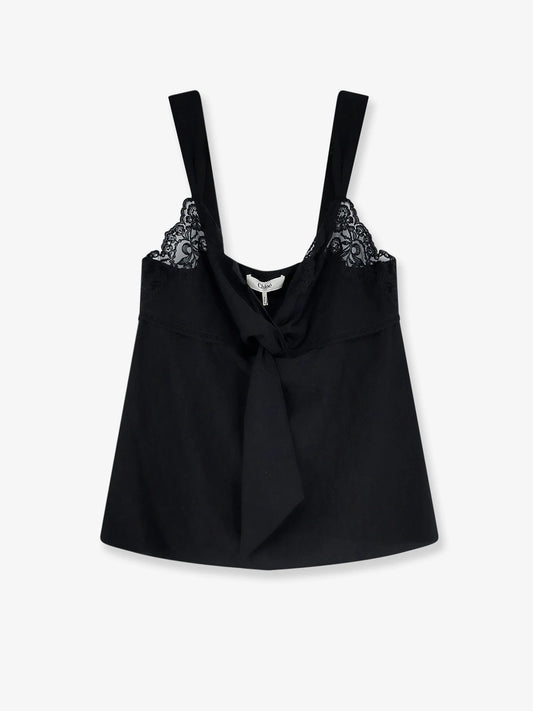 Chloe' Silk Top With Lace Profile