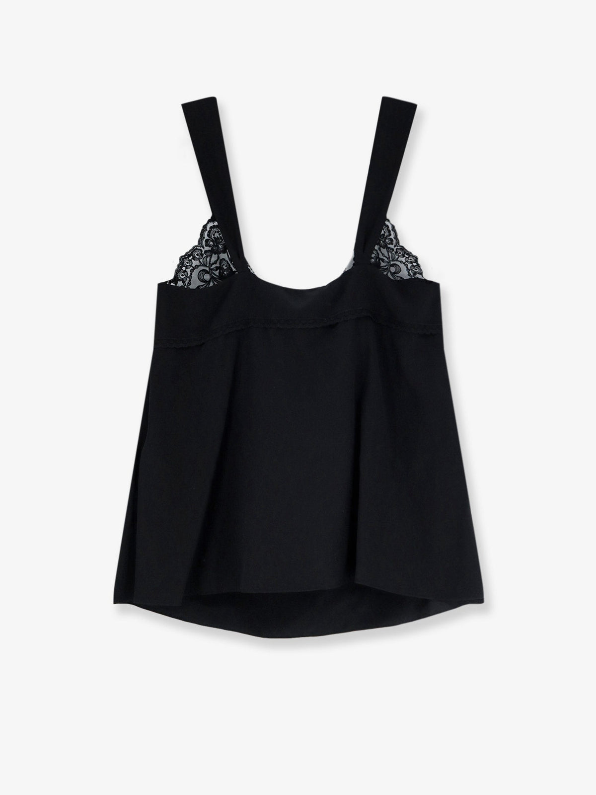 Chloe' Silk top with lace profile - Black