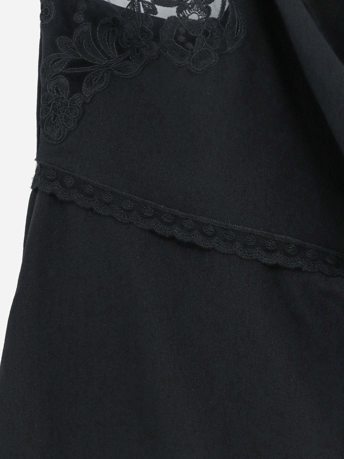 Chloe' Silk top with lace profile - Black