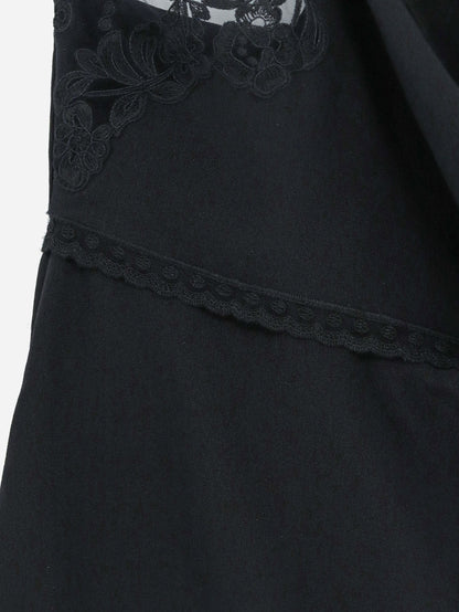 Chloe' Silk top with lace profile - Black