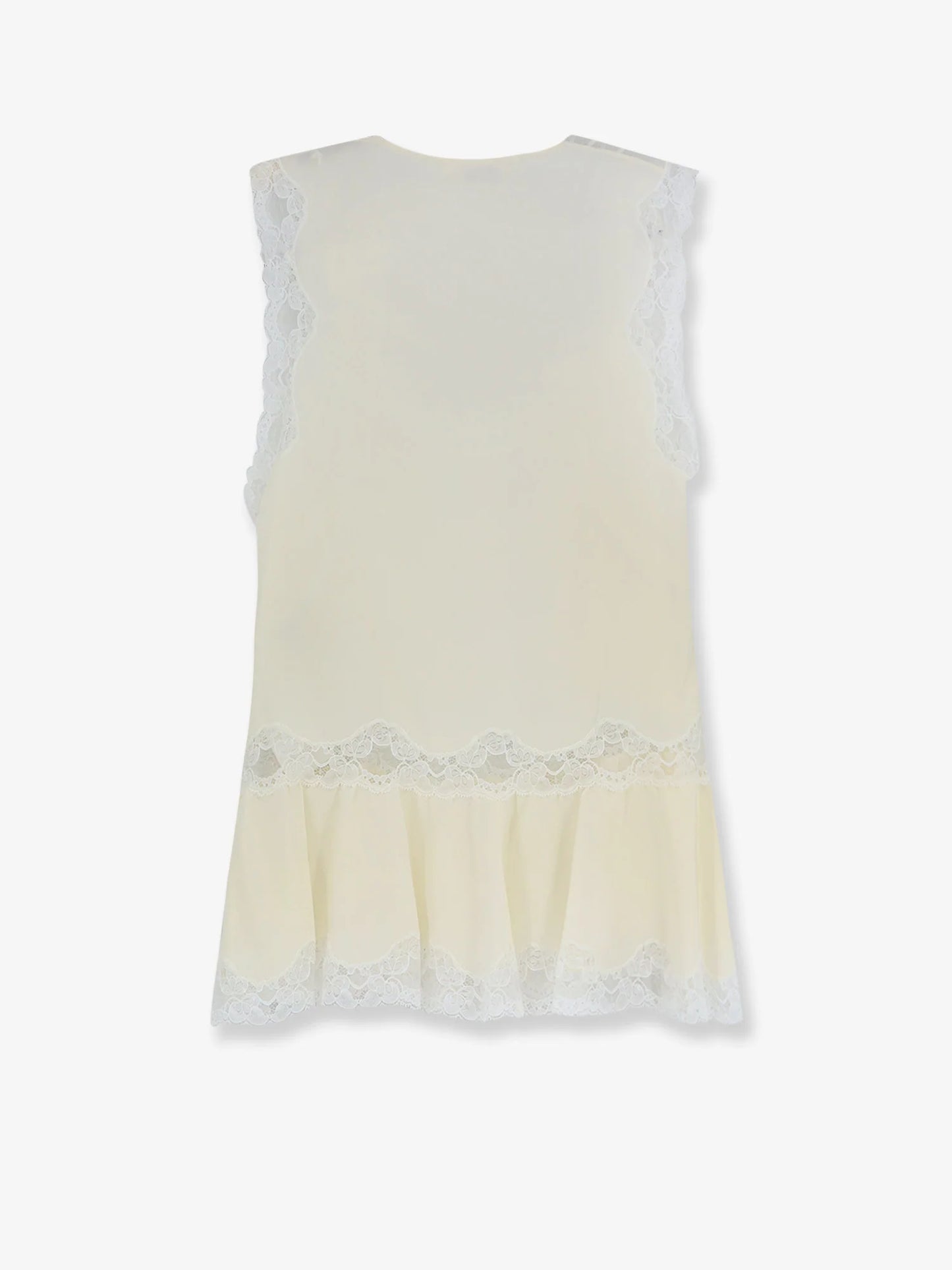 CHLOE' - Silk top with lace inserts
