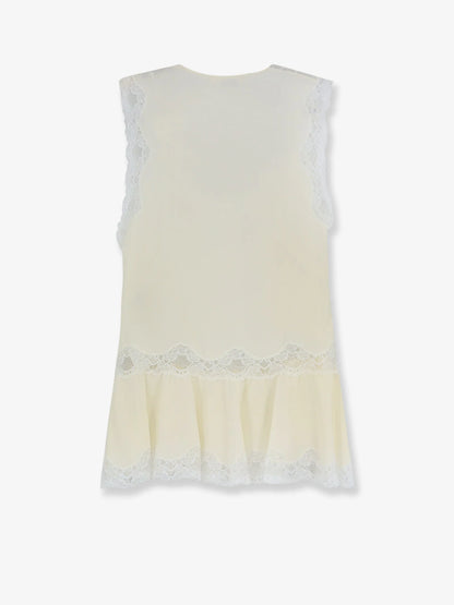 CHLOE' - Silk top with lace inserts