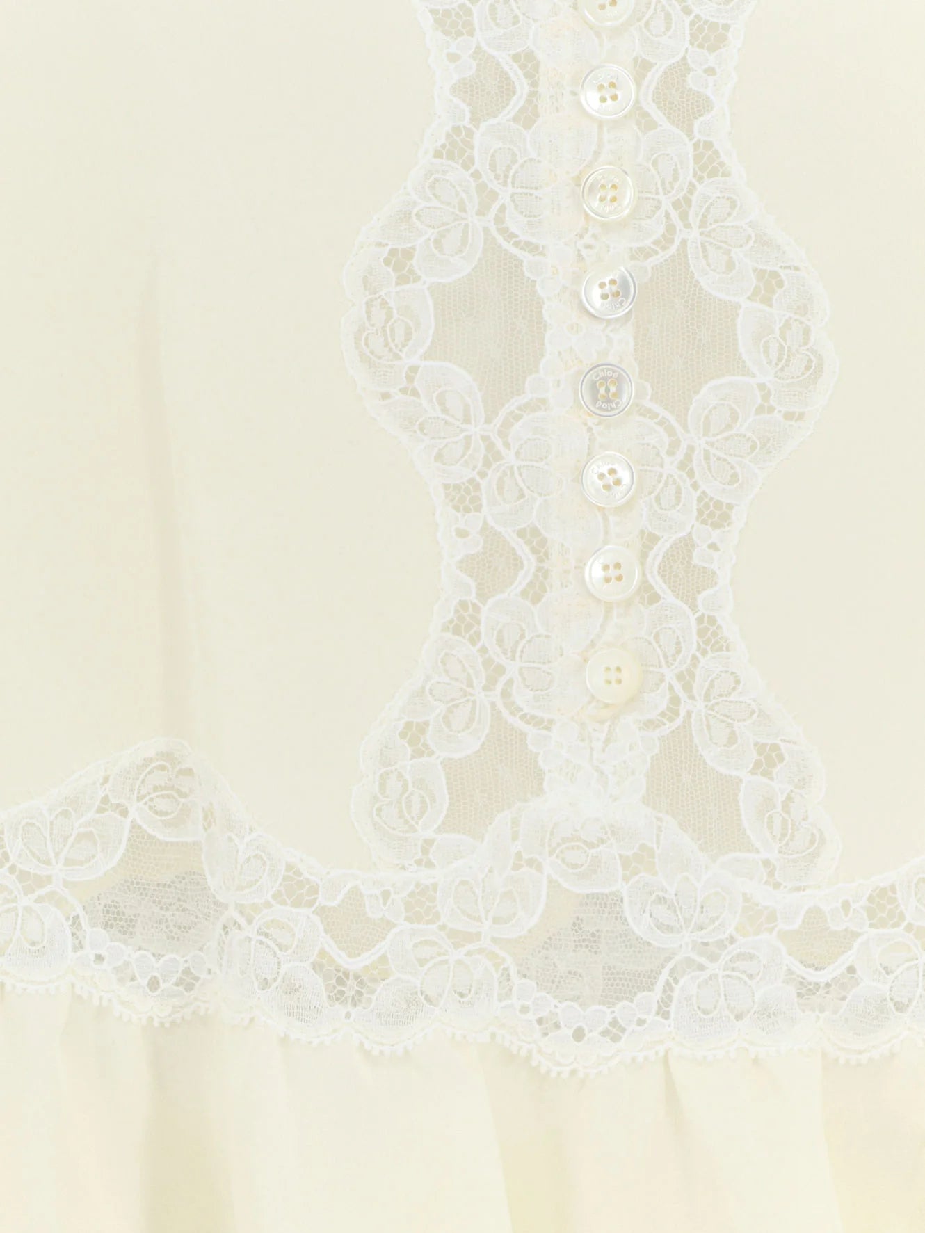 CHLOE' - Silk top with lace inserts