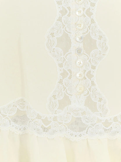 CHLOE' - Silk top with lace inserts