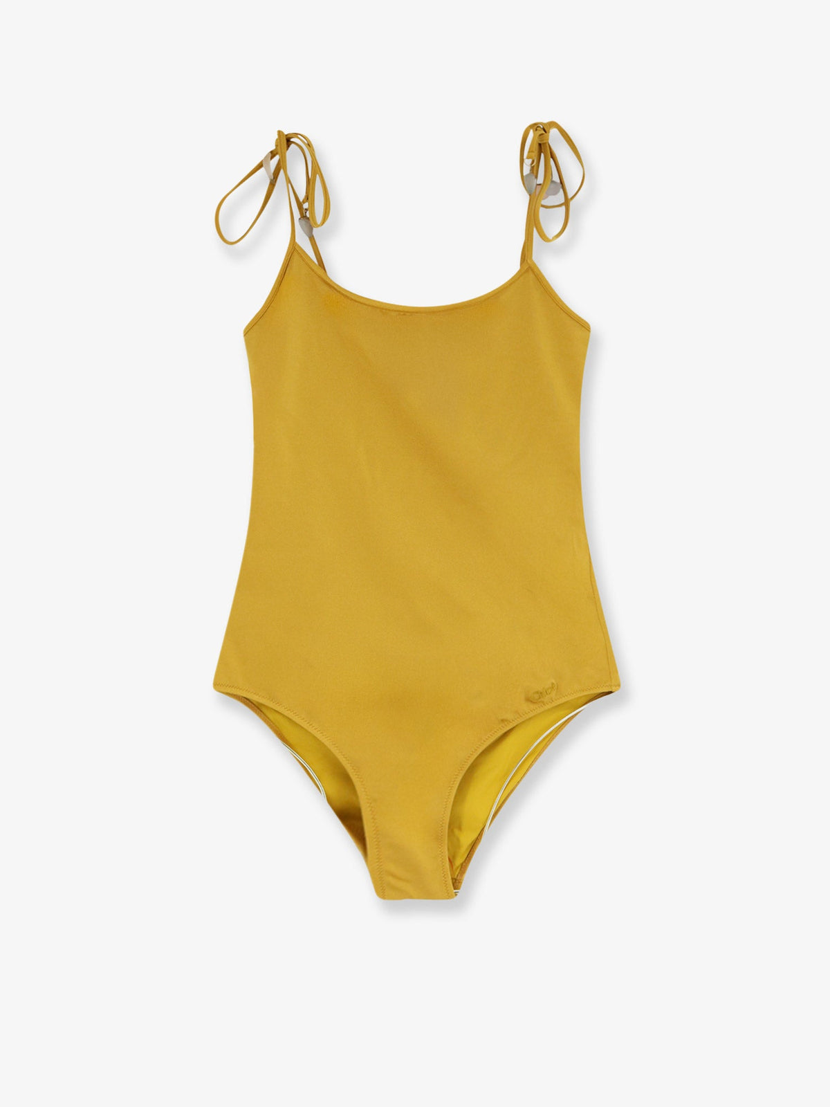Chloe' Knotted one-piece swimsuit - Safarigold