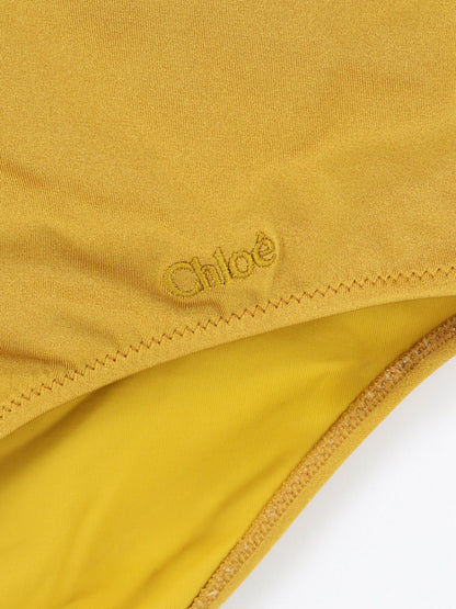 Chloe' Knotted one-piece swimsuit - Safarigold