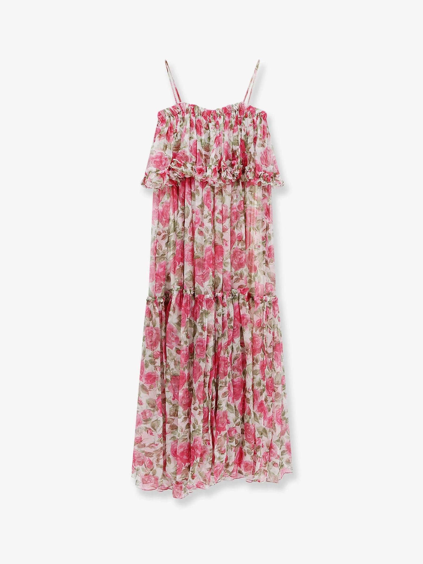 CHLOE' - Silk long dress with floral print