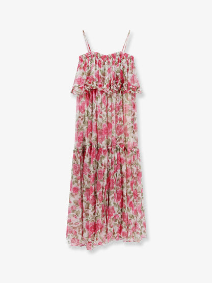CHLOE' - Silk long dress with floral print