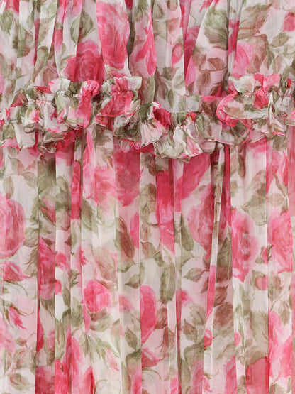 CHLOE' - Silk long dress with floral print