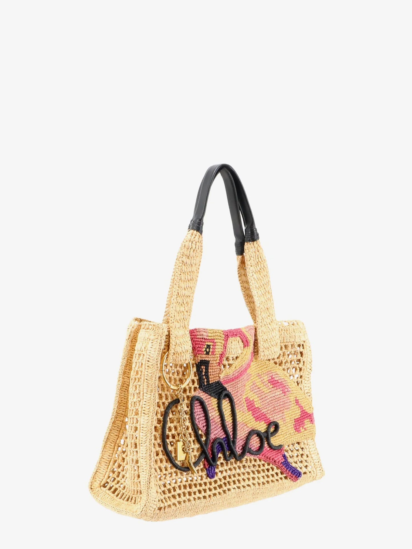 CHLOE' - East-West Summer Banana Raffia Shoulder Bag