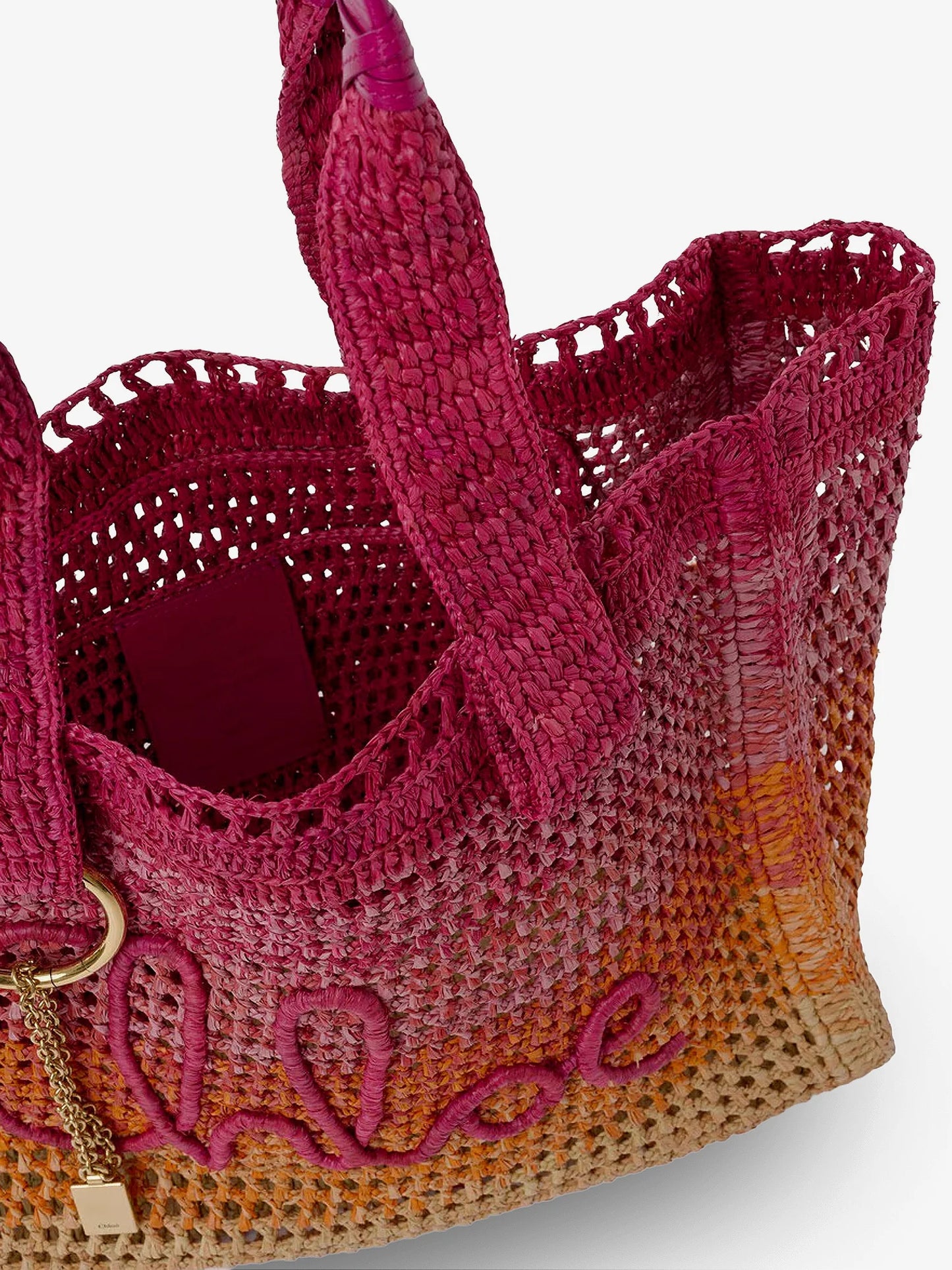 CHLOE' - East-West Summer Banana multicolored raffia shoulder bag