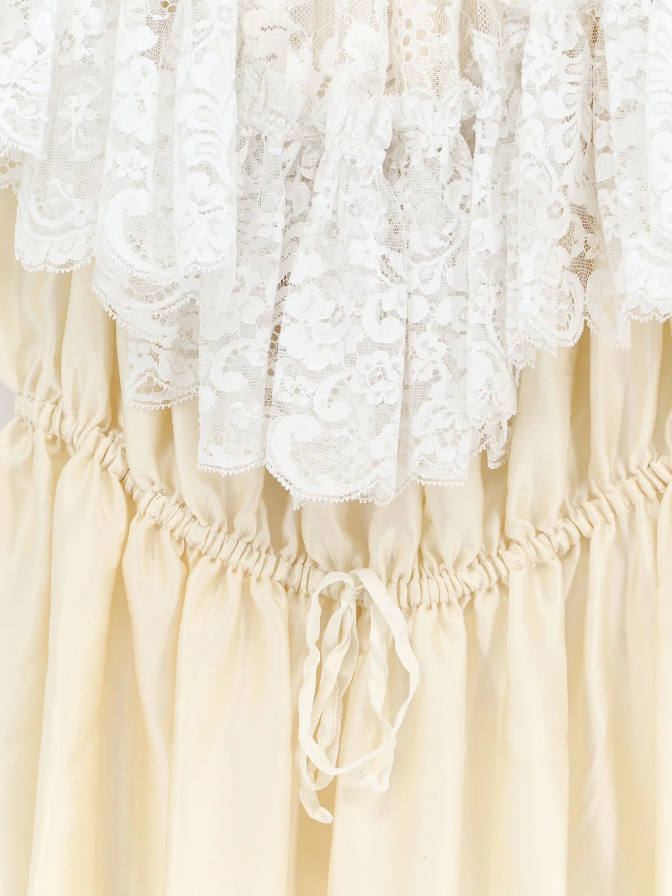 CHLOE' - Silk jumpsuit with lace ruffles